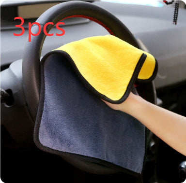 KTX-378771 Thick Coral Fleece Double-Sided Car Cleaning Cloth - Absorbent Rag for Car Wash & Home Use - 30x60cm