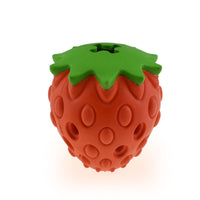 HKM-378835 Bite-Resistant Rubber Strawberry Leaking Ball Toy for Dogs - 10x8.5cm