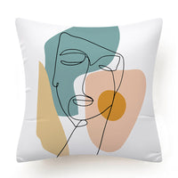 HKM-378899 Modern Minimalist Geometric Linen Pillowcase - Abstract Cushion Cover 45x45cm