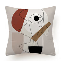 HKM-378899 Modern Minimalist Geometric Linen Pillowcase - Abstract Cushion Cover 45x45cm