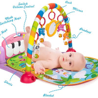 HKM-379155 Musical Baby Play Mat Gym with Soft Play Rack for Toddler Girls and Boys Ages 2-4