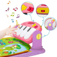 HKM-379155 Musical Baby Play Mat Gym with Soft Play Rack for Toddler Girls and Boys Ages 2-4