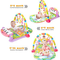 HKM-379155 Musical Baby Play Mat Gym with Soft Play Rack for Toddler Girls and Boys Ages 2-4