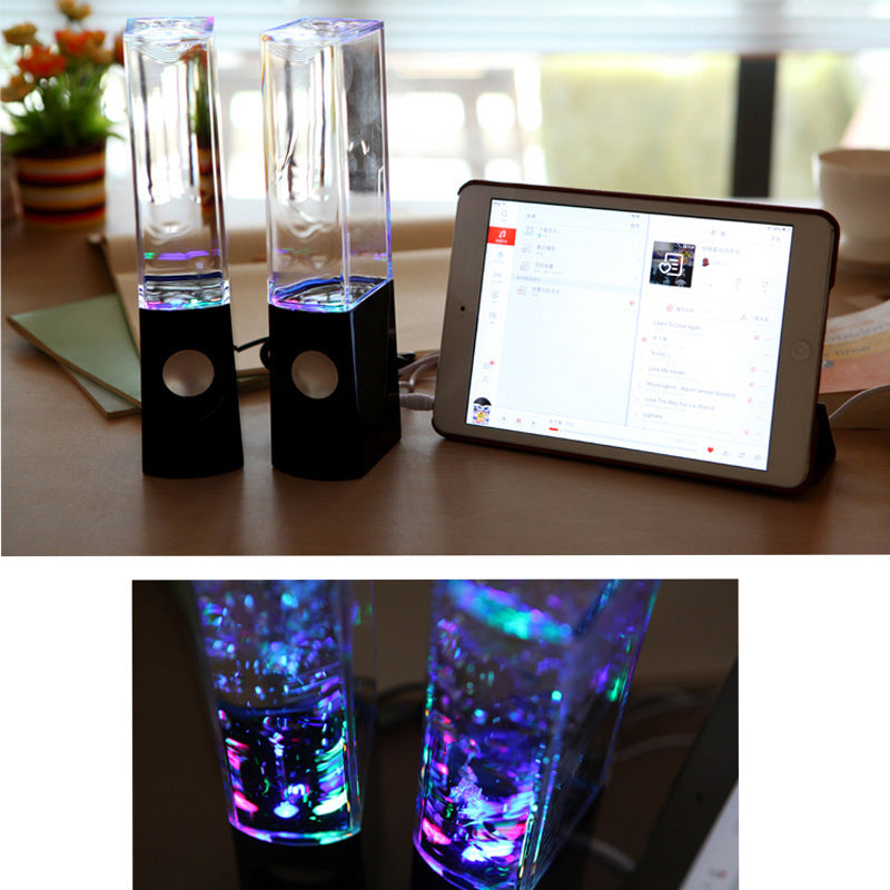 HKM-379219 Mini Water Dancing Speaker with Colorful LED Lights - USB Powered Audio for iPod, MP3, and Computer