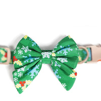 HKM-379219 Pure Cotton Pet Necklace with Christmas Flower and Removable Bow Tie - Various Sizes Available