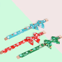HKM-379219 Pure Cotton Pet Necklace with Christmas Flower and Removable Bow Tie - Various Sizes Available