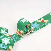 HKM-379219 Pure Cotton Pet Necklace with Christmas Flower and Removable Bow Tie - Various Sizes Available
