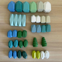 HKM-379347 Rainbow Wooden Stacking Blocks - Montessori Educational Toy for Kids 2-14 Years