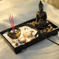 HKM-379347 Serene Wooden Buddha Statue for Tranquil Décor