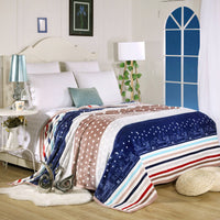 HKM-379347 Thickened Coral Fleece Blanket in Modern Plant and Flower Patterns