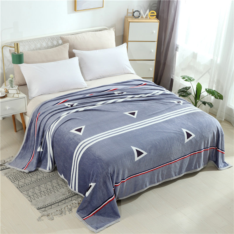 HKM-379347 Thickened Coral Fleece Blanket in Modern Plant and Flower Patterns