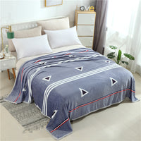HKM-379347 Thickened Coral Fleece Blanket in Modern Plant and Flower Patterns