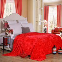 HKM-379347 Thickened Coral Fleece Blanket in Modern Plant and Flower Patterns