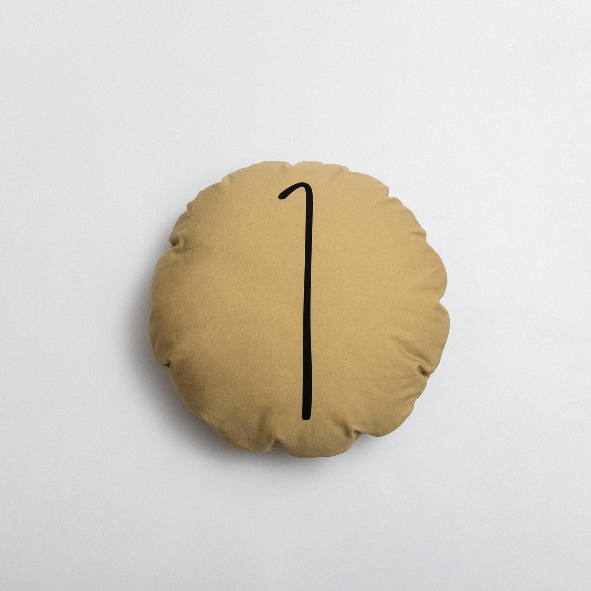 HKM-379411 Cotton Canvas Round Pillow Cushion with PP Cotton Filling - Modern Style in Multiple Colors
