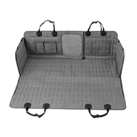 HKM-379539 Detachable Split Pet Mat for Cars - Adjustable Rear Seat Cover for Dogs, Gray and Black, 137x147cm