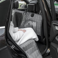 HKM-379539 Detachable Split Pet Mat for Cars - Adjustable Rear Seat Cover for Dogs, Gray and Black, 137x147cm