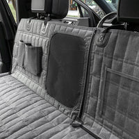HKM-379539 Detachable Split Pet Mat for Cars - Adjustable Rear Seat Cover for Dogs, Gray and Black, 137x147cm