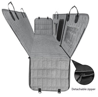 HKM-379539 Detachable Split Pet Mat for Cars - Adjustable Rear Seat Cover for Dogs, Gray and Black, 137x147cm