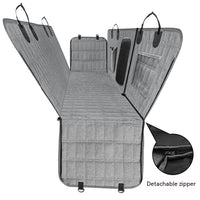 HKM-379539 Detachable Split Pet Mat for Cars - Adjustable Rear Seat Cover for Dogs, Gray and Black, 137x147cm