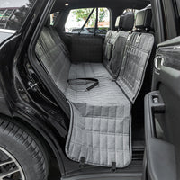 HKM-379539 Detachable Split Pet Mat for Cars - Adjustable Rear Seat Cover for Dogs, Gray and Black, 137x147cm