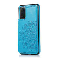 HKM-379603 Double Buckle Floral Embossed Wallet Phone Case - Compatible with Multiple Models