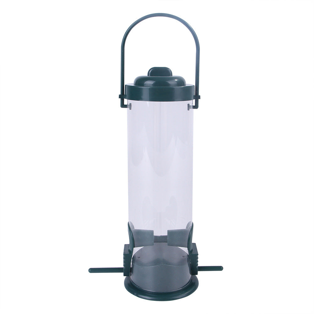 HKM-379603 Hanging Plastic Bird Feeder for Outdoor Gardens - 7.6x23.5 cm Food Dispenser