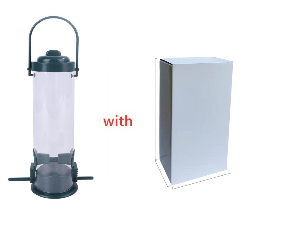 HKM-379603 Hanging Plastic Bird Feeder for Outdoor Gardens - 7.6x23.5 cm Food Dispenser