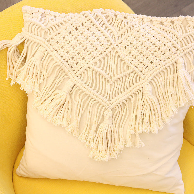 HKM-379667 Bohemian Geometric Cotton Pillowcase - 45x45cm Cushion Cover for Bedroom Decor
