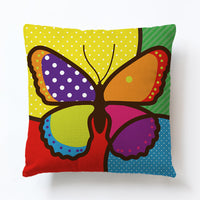 HKM-379795 Butterfly Pattern Cotton Linen Pillowcase, European Classical Cushion Cover 45x45cm
