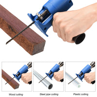 HKM-379859 Compact Electric Reciprocating Saw with 3 Saw Blades for Wood and Metal Cutting