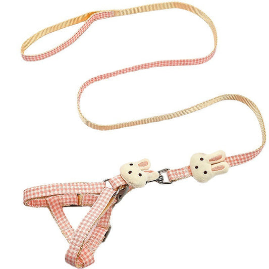 HKM-379859 Cute Rope Leash for Small to Medium Dogs - Hand-Holding Design Available in Pink, Orange, Blue, Red, Khaki