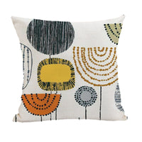 HKM-380051 Geometric Abstract Linen and Cotton Throw Pillow Cover - 45x45cm