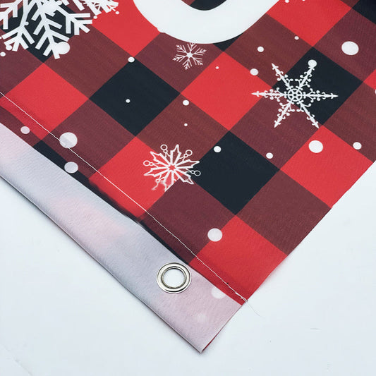 HKM-380115 New Year Festival Decorative Flag Banners - Happy 2024, 30x180cm, Spring Buds Material