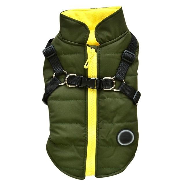 HKM-380179 Cozy Dog Zipper Jacket with Leash Harness for Autumn and Winter Wear