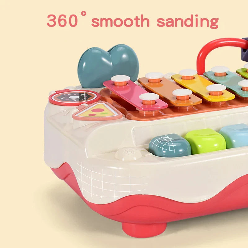 HKM-380243 Colorful Hand Knock Xylophone Mini Piano Educational Musical Toy for Kids Age 6 Months and Up