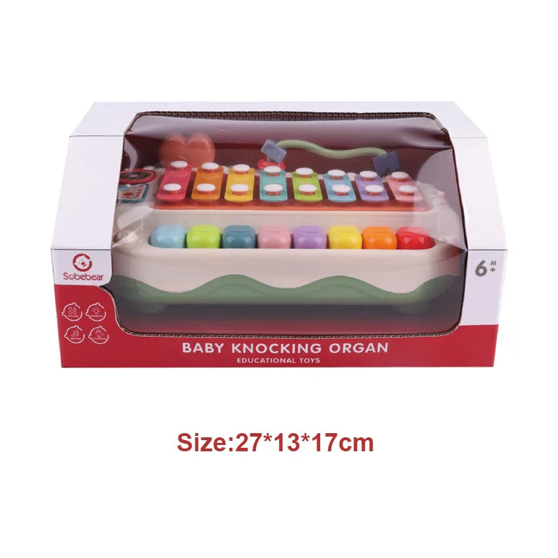 HKM-380243 Colorful Hand Knock Xylophone Mini Piano Educational Musical Toy for Kids Age 6 Months and Up