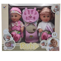 HKM-380307 12-Inch Soft Silicone Baby Doll with Diaper, Bottle, and Accessories for Ages 2-7