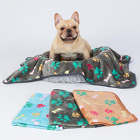 HKM-380307 Pet Blanket for Dogs and Cats, Soft Warm Cloth Pad with Confetti Bone Design, Multiple Sizes Available