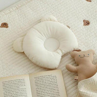 HKM-380499 Baby Bear Ear Pillow for Infants – Breathable Cotton Headrest for Correct Head Shape