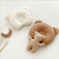 HKM-380499 Baby Bear Ear Pillow for Infants – Breathable Cotton Headrest for Correct Head Shape