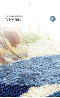 HKM-380499 Fast-Drying Microfiber Bath Mat with Non-Slip TPR Bottom - Available in Multiple Sizes