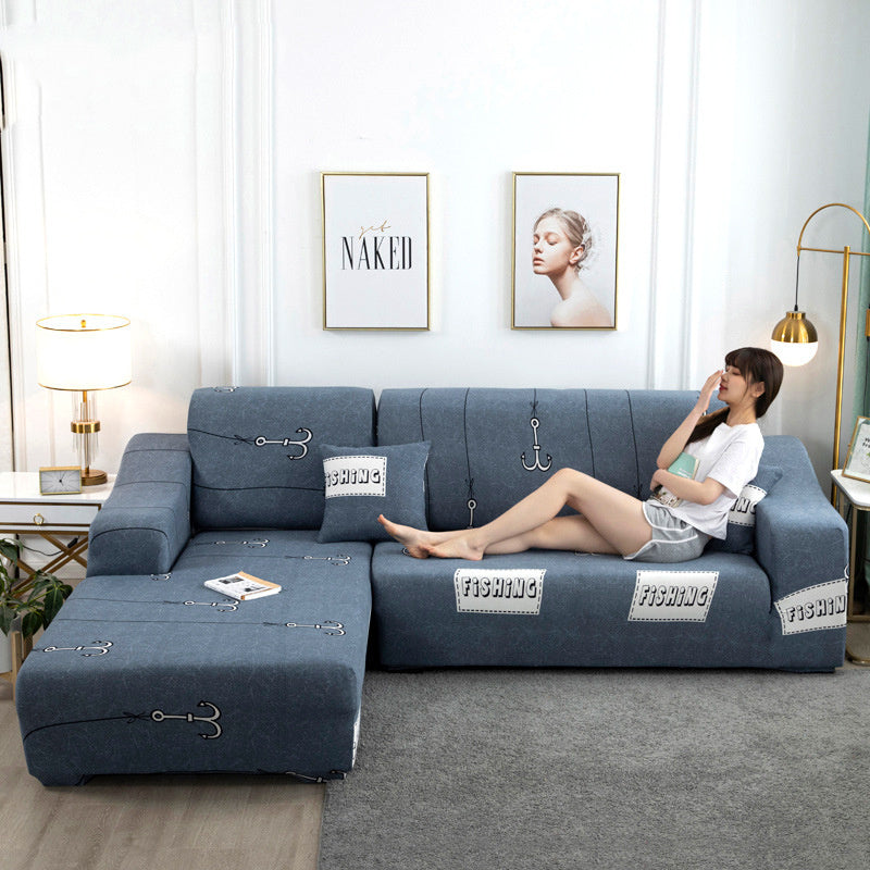 HKM-380563 Universal European-Style Stretch Sofa Cover for Modular Sofas, All-Season, Cartoon/Anime Patterns, Polyester Fiber