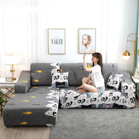 HKM-380563 Universal European-Style Stretch Sofa Cover for Modular Sofas, All-Season, Cartoon/Anime Patterns, Polyester Fiber