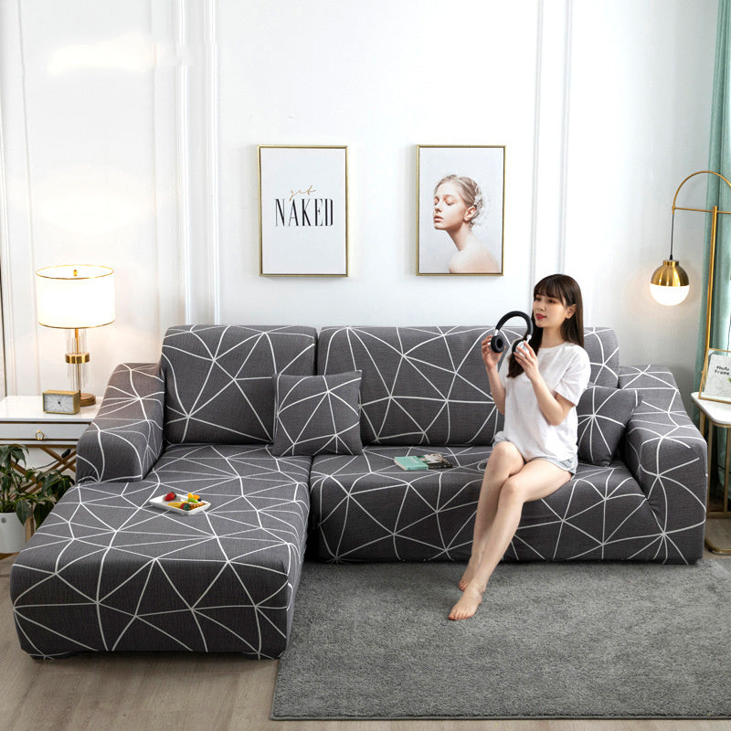 HKM-380563 Universal European-Style Stretch Sofa Cover for Modular Sofas, All-Season, Cartoon/Anime Patterns, Polyester Fiber