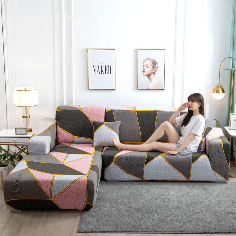 HKM-380563 Universal European-Style Stretch Sofa Cover for Modular Sofas, All-Season, Cartoon/Anime Patterns, Polyester Fiber