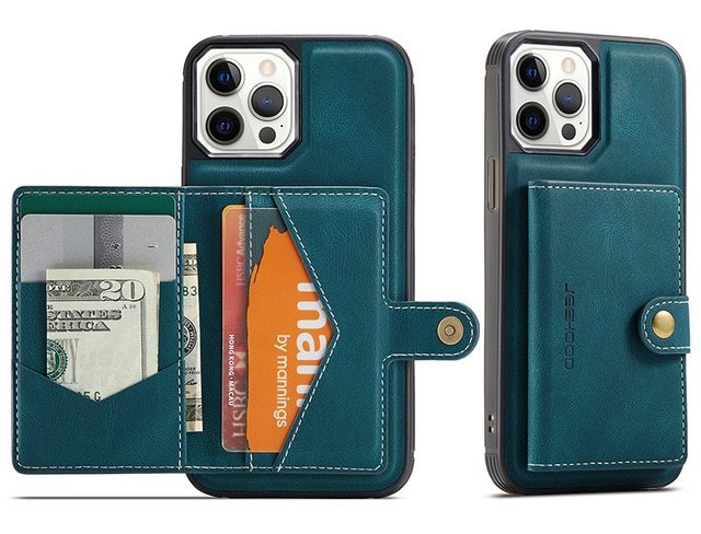 HKM-380755 Magnetic Card Holder Leather Case for iPhone 12/12 Pro/12 Pro Max with Coin Purse