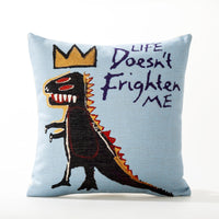 HKM-380883 American Doodle Thick Cotton and Linen Cushion Cover - 45x45CM Handmade Pillowcase