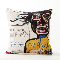 HKM-380883 American Doodle Thick Cotton and Linen Cushion Cover - 45x45CM Handmade Pillowcase