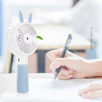 HKM-381011 Portable USB Charging Small Fan - Quiet Operation, Two Wind Speed Settings, Available in Blue and Pink