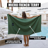 HKM-381075 Solid Color Magnetic Shower Bath Towel - Dark Green, White, Black, 76x190 cm